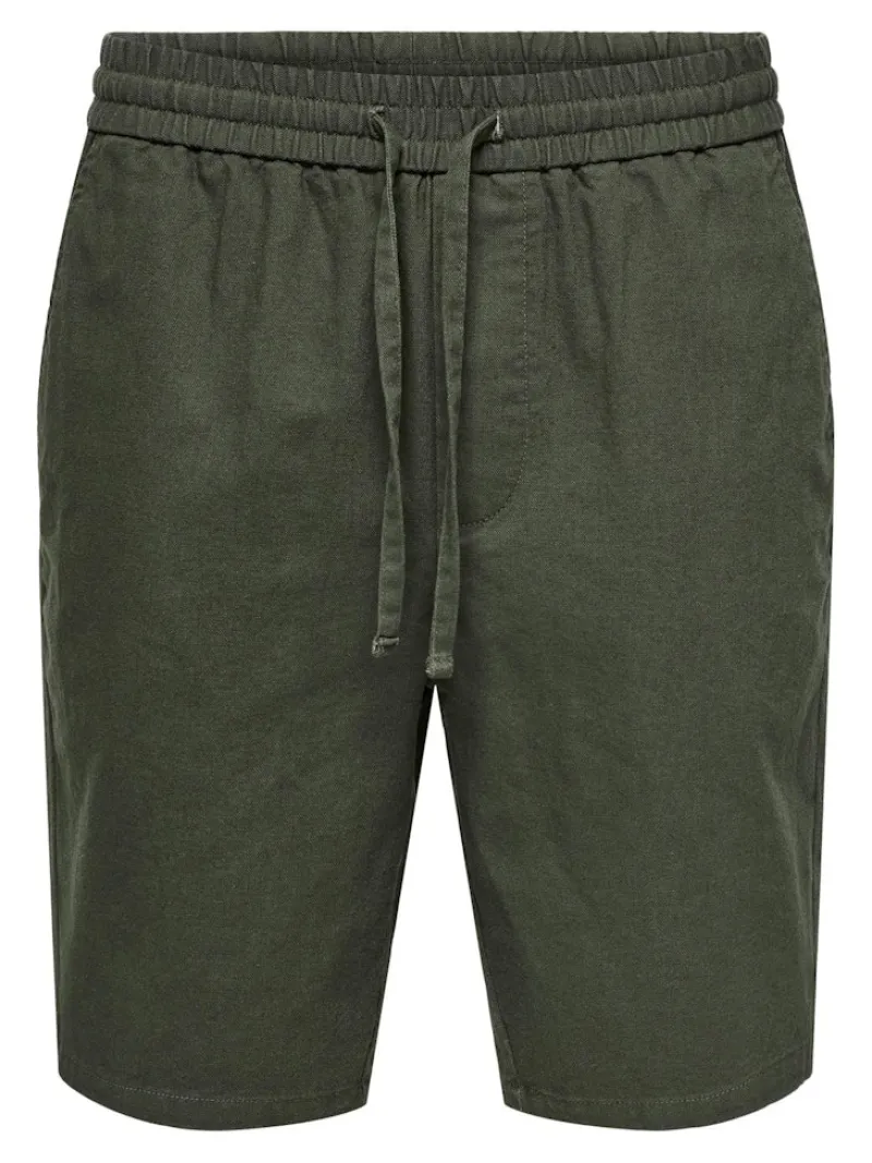 Only & Sons Shorts*ONSLINUS 0007 COT LIN SHORTS NOOS Olive Night