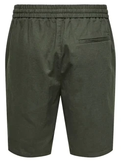 Only & Sons Shorts*ONSLINUS 0007 COT LIN SHORTS NOOS Olive Night