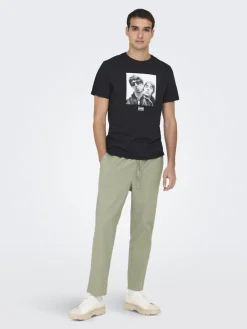 Only & Sons Hosen*ONSLINUS CROP 0007 COT LIN PNT NOOS tea