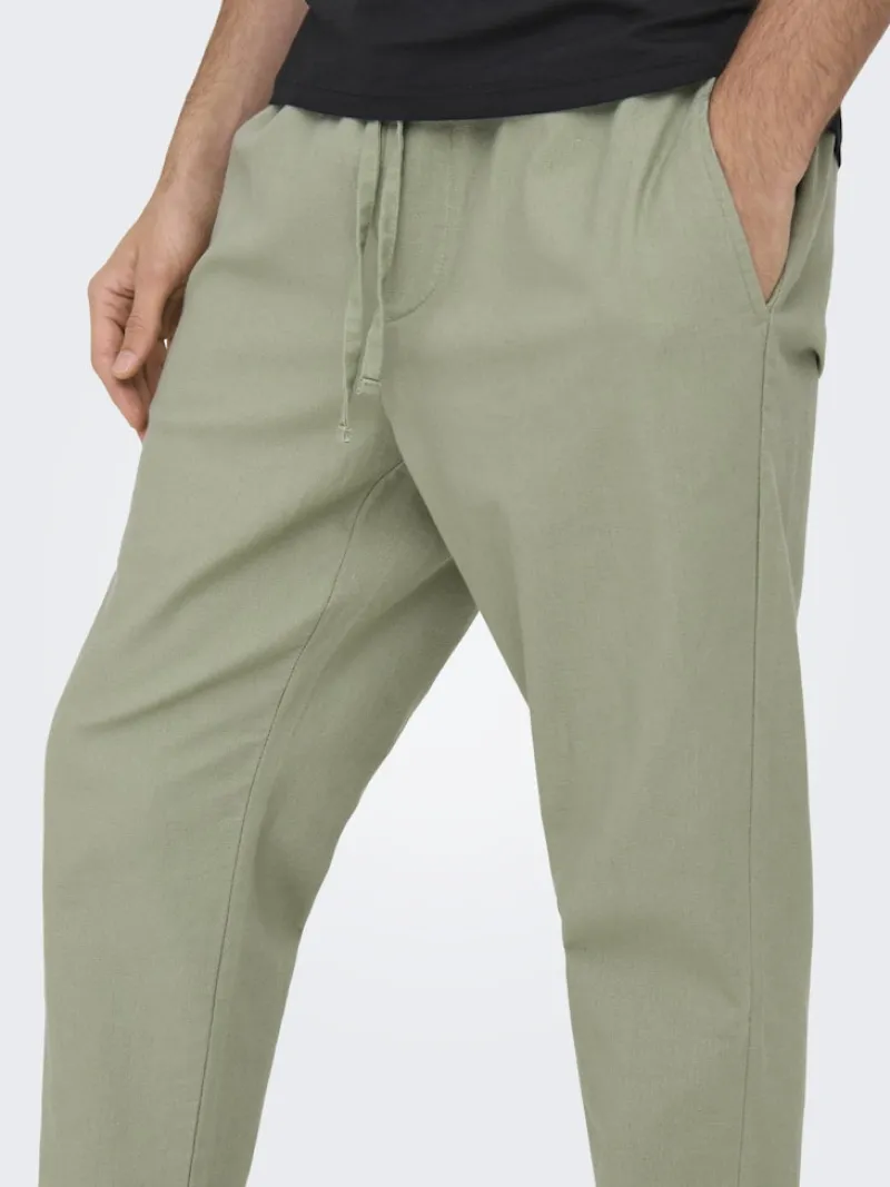 Only & Sons Hosen*ONSLINUS CROP 0007 COT LIN PNT NOOS tea