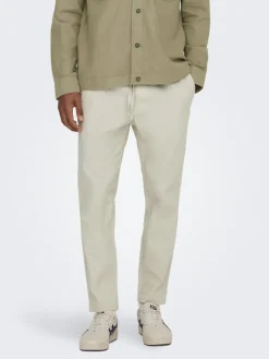 Only & Sons Hosen*ONSLINUS CROP 0007 COT LIN PNT NOOS Silver Lining