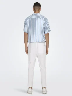Only & Sons Hosen*ONSLINUS CROP 0007 COT LIN PNT NOOS Bright White