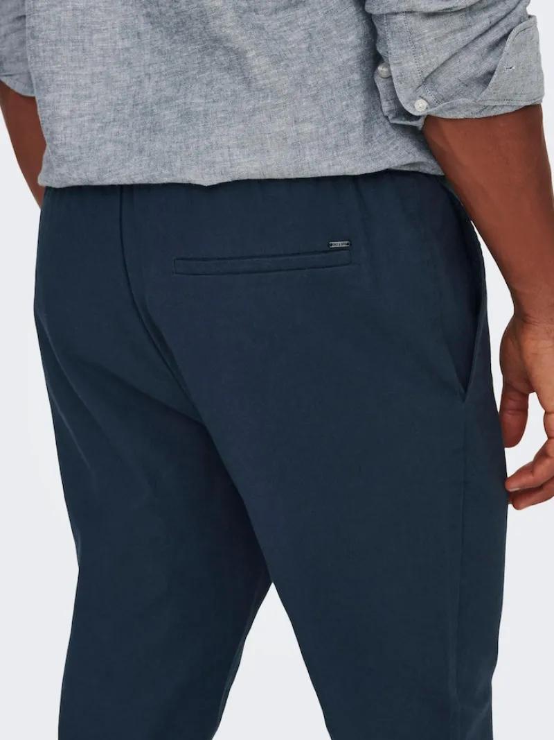 Only & Sons Hosen*ONSLINUS CROP 0007 COT LIN PNT NOOS Dark Navy