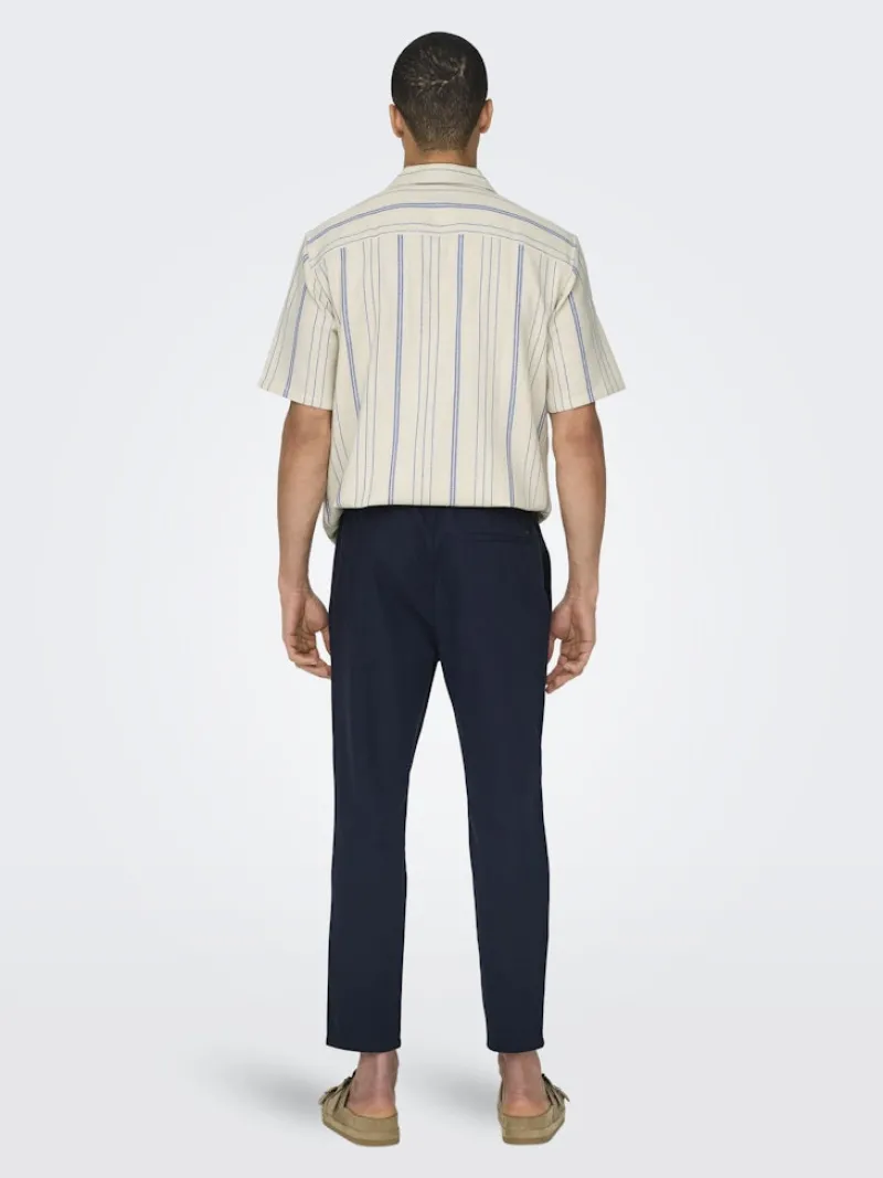 Only & Sons Hosen*ONSLINUS CROP 0007 COT LIN PNT NOOS Dark Navy