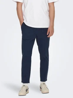 Only & Sons Hosen*ONSLINUS CROP 0007 COT LIN PNT NOOS Dark Navy