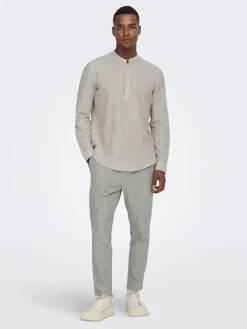 Only & Sons Hosen*ONSLINUS CROP LIFE 0006 LIN MIX PNT teak