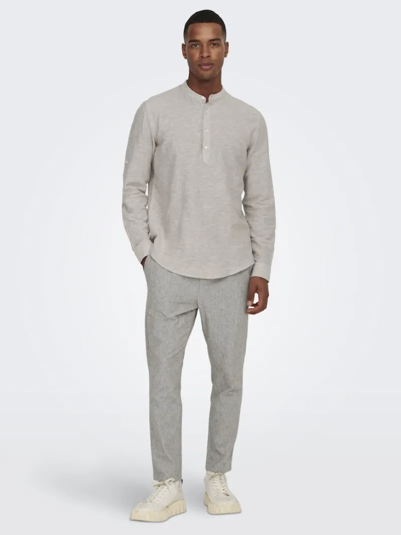 Only & Sons Hosen*ONSLINUS CROP LIFE 0006 LIN MIX PNT teak