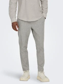 Only & Sons Hosen*ONSLINUS CROP LIFE 0006 LIN MIX PNT teak