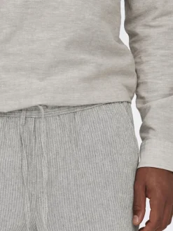 Only & Sons Hosen*ONSLINUS CROP LIFE 0006 LIN MIX PNT teak