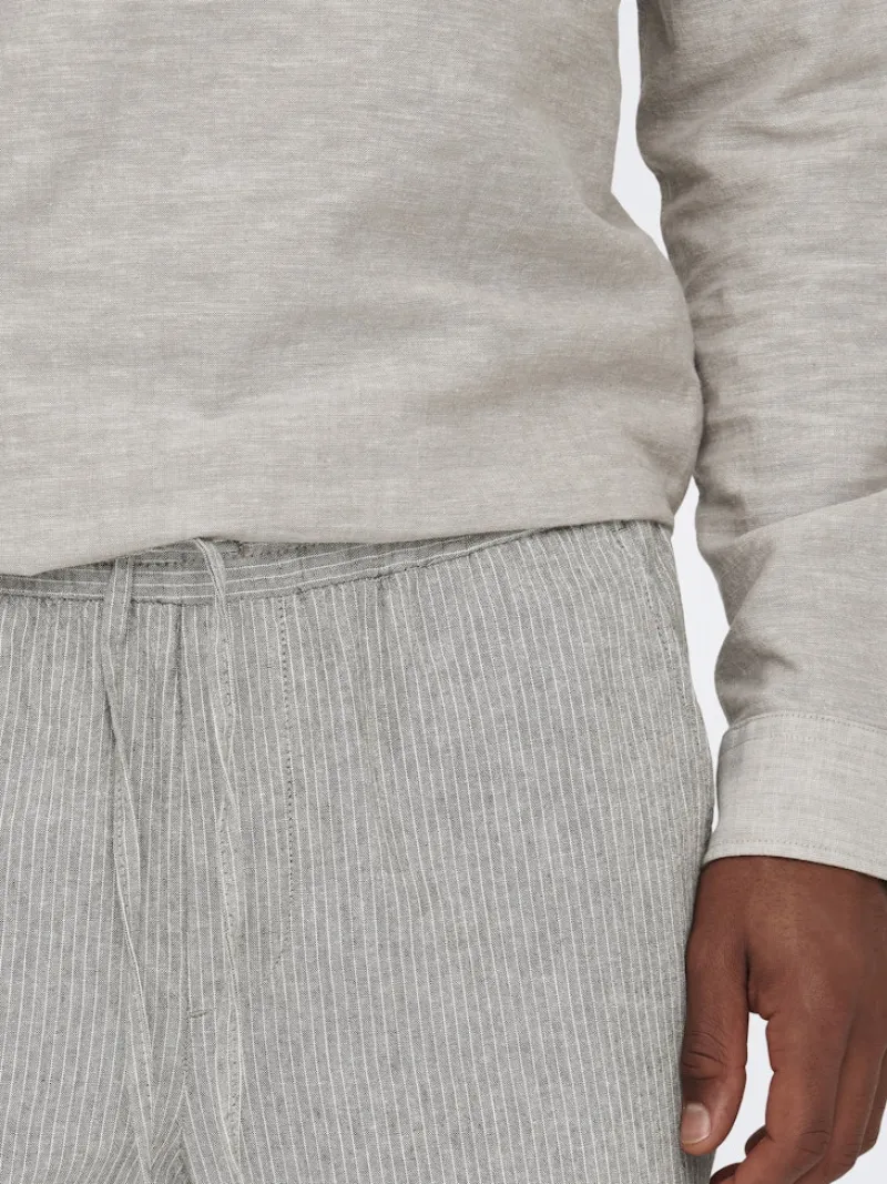 Only & Sons Hosen*ONSLINUS CROP LIFE 0006 LIN MIX PNT teak