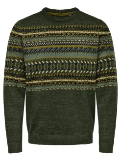 Only & Sons Pullover & Sweatshirts*ONSLUDVIG 7 CHEST JAQ KNIT Deep Depths