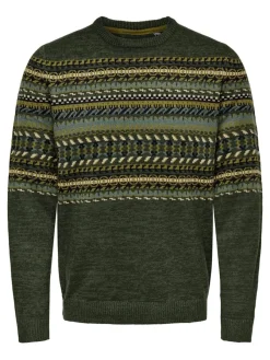 Only & Sons Pullover & Sweatshirts*ONSLUDVIG 7 CHEST JAQ KNIT Deep Depths