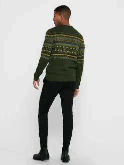Only & Sons Pullover & Sweatshirts*ONSLUDVIG 7 CHEST JAQ KNIT Deep Depths