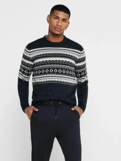 Only & Sons Pullover & Sweatshirts*ONSLUDVIG 7 CHEST JAQ KNIT Phantom