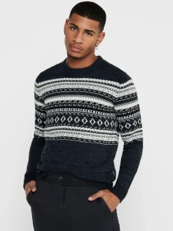 Only & Sons Pullover & Sweatshirts*ONSLUDVIG 7 CHEST JAQ KNIT Phantom