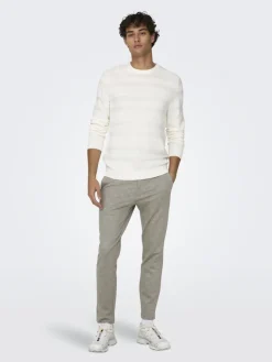 Only & Sons Hosen*ONSMARK SLIM CHECK 020919 PANT NOOS chinchilla