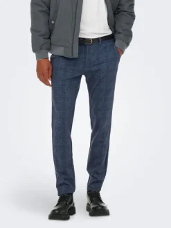 Only & Sons Hosen|Big Boys*ONSMARK SLIM CHECK PANTS 9887 NOOS Dress Blues