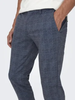 Only & Sons Hosen|Big Boys*ONSMARK SLIM CHECK PANTS 9887 NOOS Dress Blues