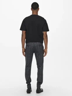 Only & Sons Hosen|Big Boys*ONSMARK SLIM CHECK PANTS 9887 NOOS Black