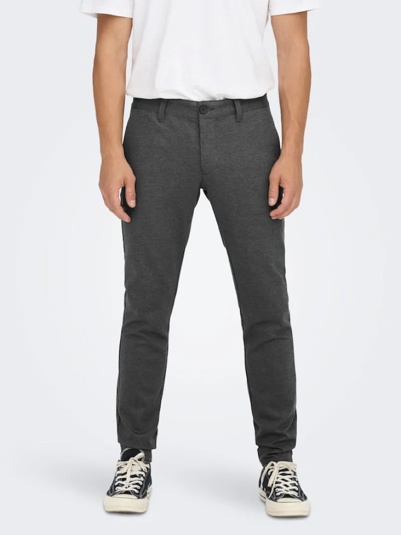 Only & Sons Hosen|Big Boys*ONSMARK SLIM HERRINGBONE 2911 PANT NOOS Black
