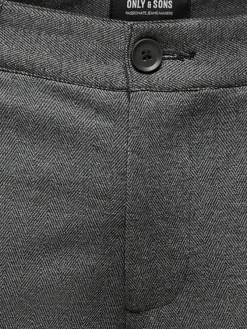 Only & Sons Hosen|Big Boys*ONSMARK SLIM HERRINGBONE 2911 PANT NOOS Black
