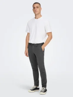Only & Sons Hosen|Big Boys*ONSMARK SLIM HERRINGBONE 2911 PANT NOOS Black