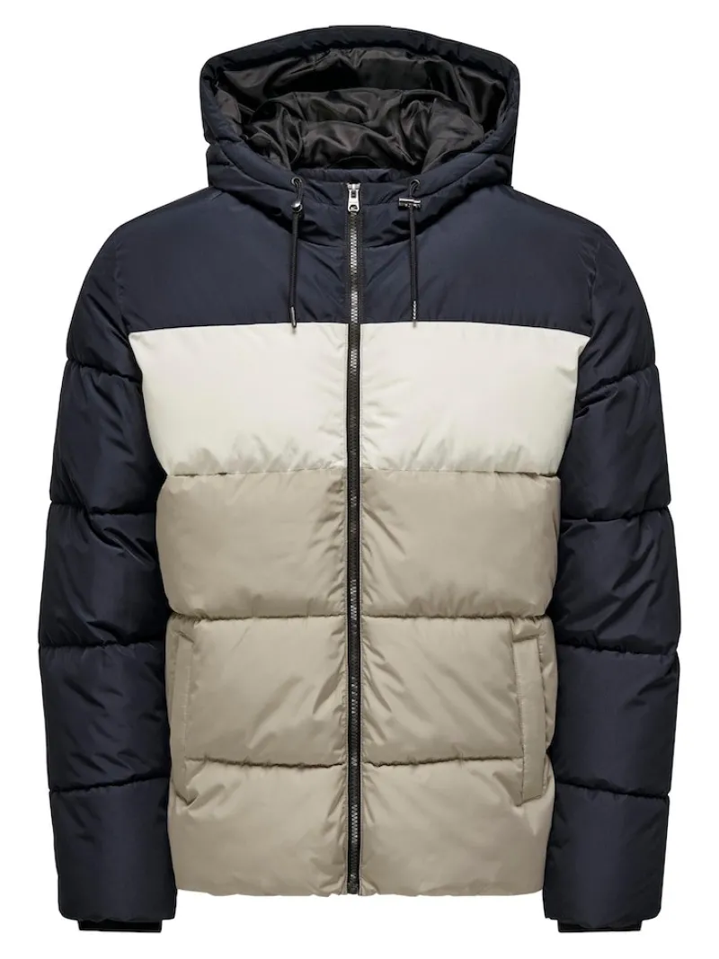 Only & Sons Jacken*ONSMELVIN LIFE HOOD PUFFER JACKET OTW VD Dark Navy