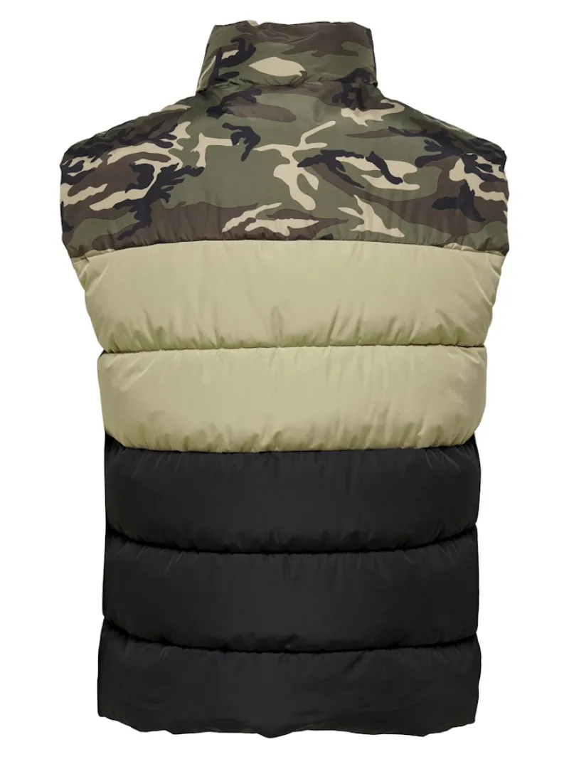 Only & Sons Westen*ONSMELVIN LIFE PUFFER VEST OTW VD Olive Night