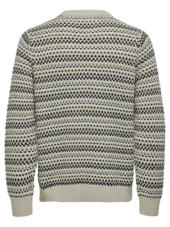 Only & Sons Pullover & Sweatshirts*ONSMUSA REG 3 STRUC CREW KNIT Silver Lining
