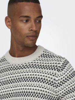 Only & Sons Pullover & Sweatshirts*ONSMUSA REG 3 STRUC CREW KNIT Silver Lining