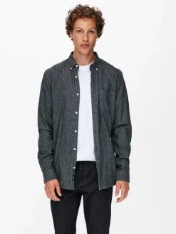 Only & Sons Hemden*ONSNIKO LS MELANGE SHIRT Peat