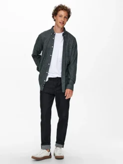 Only & Sons Hemden*ONSNIKO LS MELANGE SHIRT Peat