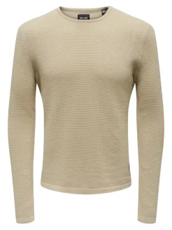 Only & Sons Pullover & Sweatshirts*ONSPANTER REG 12 STRUC CREW KNIT NOOS Silver Lining