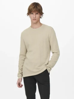 Only & Sons Pullover & Sweatshirts*ONSPANTER REG 12 STRUC CREW KNIT NOOS Silver Lining