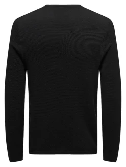 Only & Sons Pullover & Sweatshirts*ONSPANTER REG 12 STRUC CREW KNIT NOOS Black