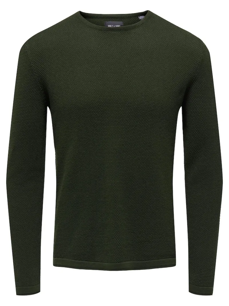 Only & Sons Pullover & Sweatshirts*ONSPANTER REG 12 STRUC CREW KNIT NOOS dunkelgrün1