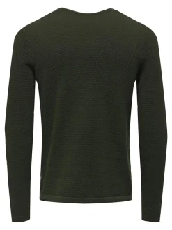 Only & Sons Pullover & Sweatshirts*ONSPANTER REG 12 STRUC CREW KNIT NOOS dunkelgrün1