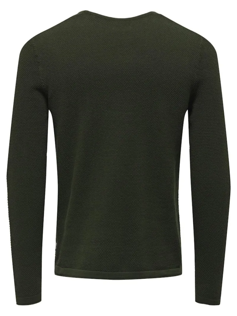 Only & Sons Pullover & Sweatshirts*ONSPANTER REG 12 STRUC CREW KNIT NOOS dunkelgrün1