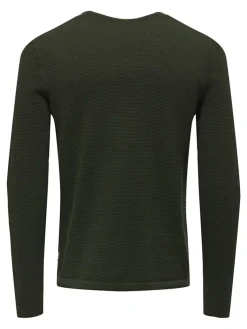 Only & Sons Pullover & Sweatshirts*ONSPANTER REG 12 STRUC CREW KNIT NOOS dunkelgrün1