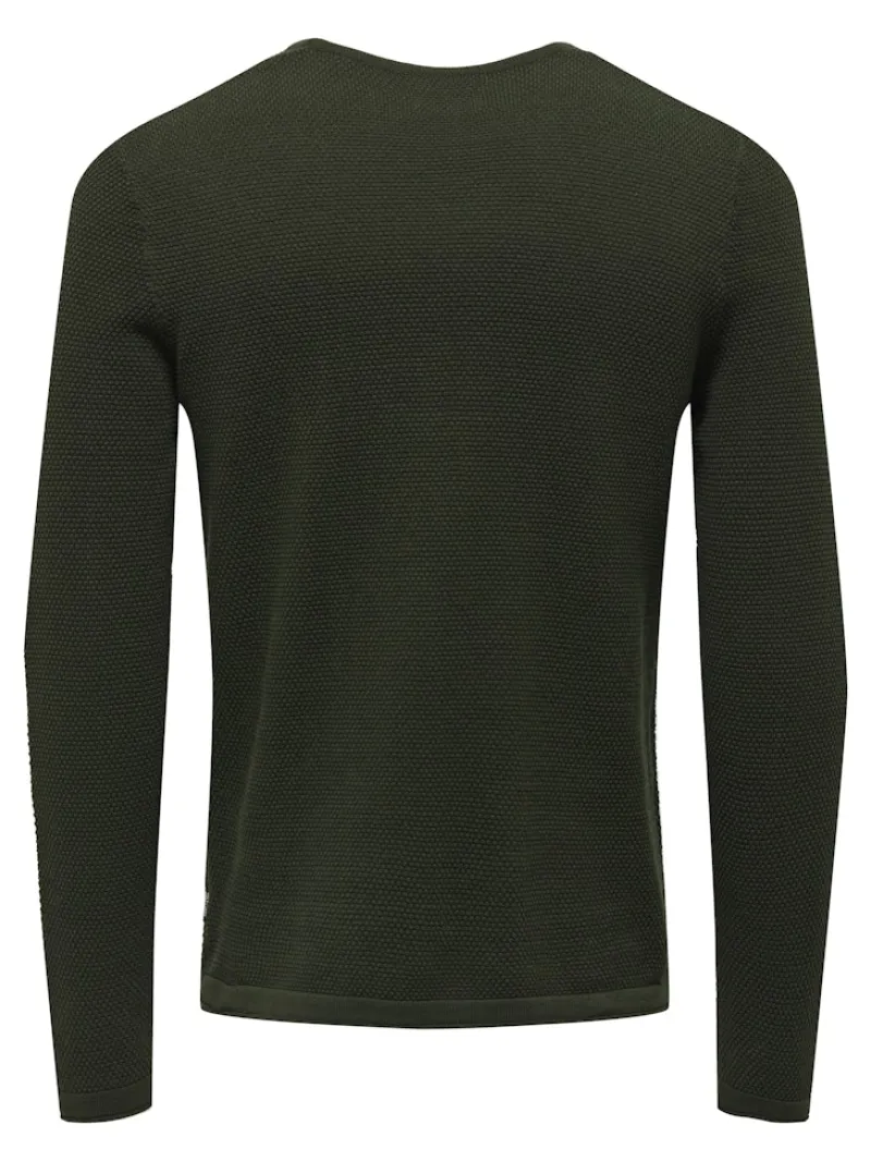 Only & Sons Pullover & Sweatshirts*ONSPANTER REG 12 STRUC CREW KNIT NOOS dunkelgrün1