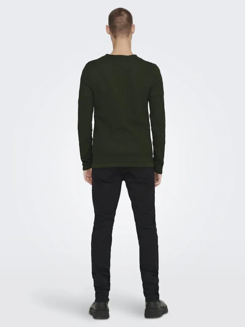 Only & Sons Pullover & Sweatshirts*ONSPANTER REG 12 STRUC CREW KNIT NOOS dunkelgrün1