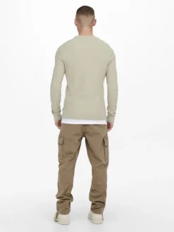 Only & Sons Pullover & Sweatshirts*ONSPHIL REG 12 STRUC CREW KNIT NOOS Silver Lining