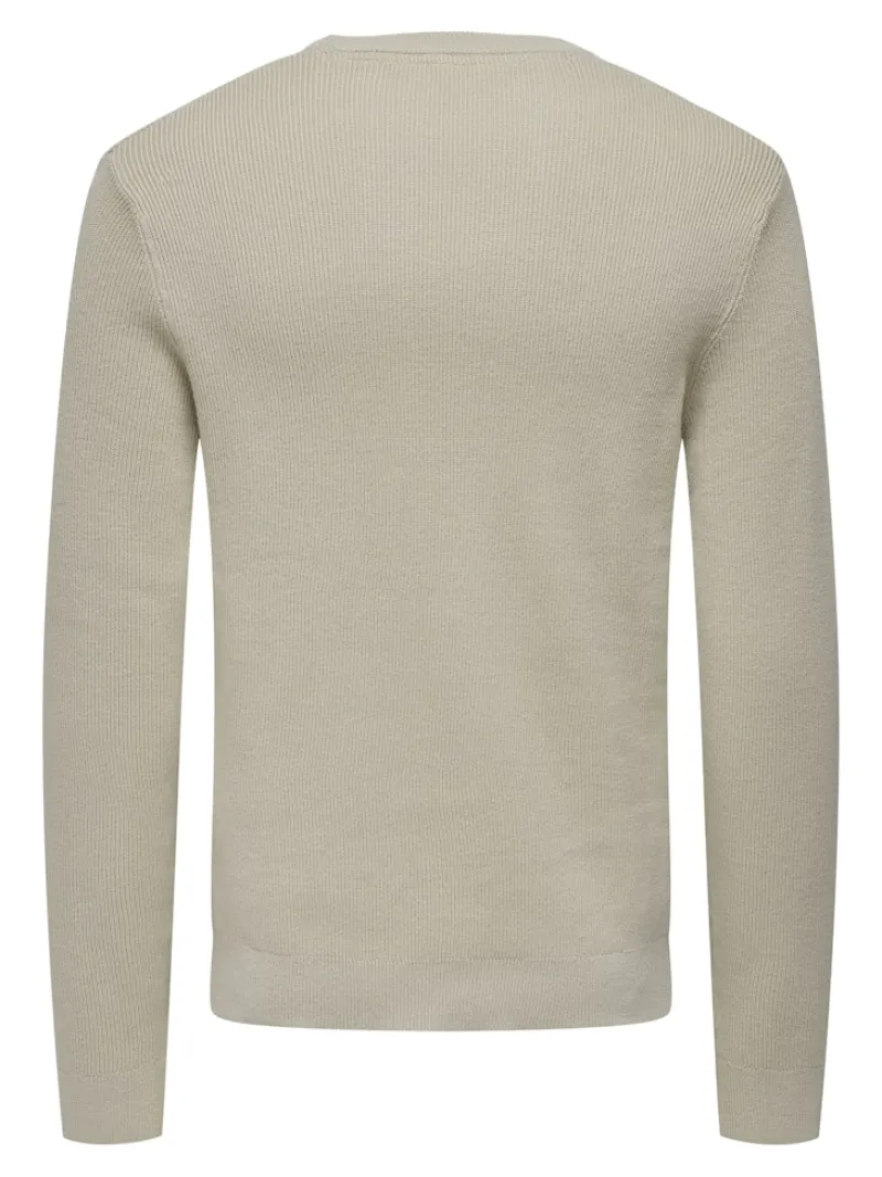 Only & Sons Pullover & Sweatshirts*ONSPHIL REG 12 STRUC CREW KNIT NOOS Silver Lining