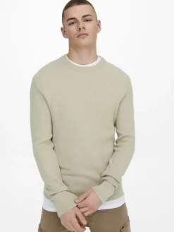 Only & Sons Pullover & Sweatshirts*ONSPHIL REG 12 STRUC CREW KNIT NOOS Silver Lining