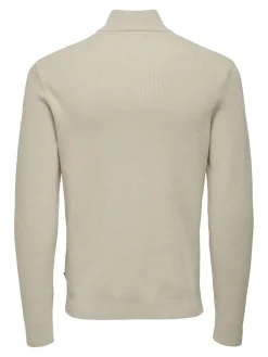 Only & Sons Pullover & Sweatshirts*ONSPHIL REG 12 STRUC HALF ZIP KNIT NOOS Silver Lining
