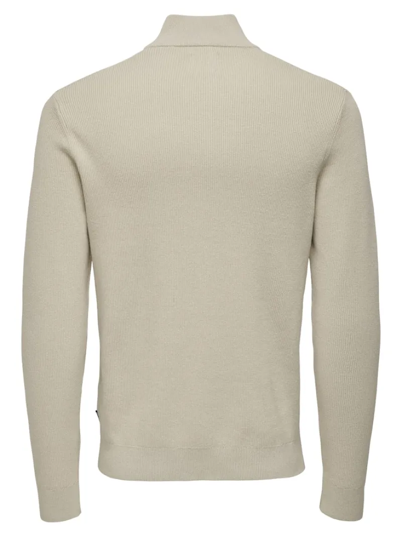 Only & Sons Pullover & Sweatshirts*ONSPHIL REG 12 STRUC HALF ZIP KNIT NOOS Silver Lining