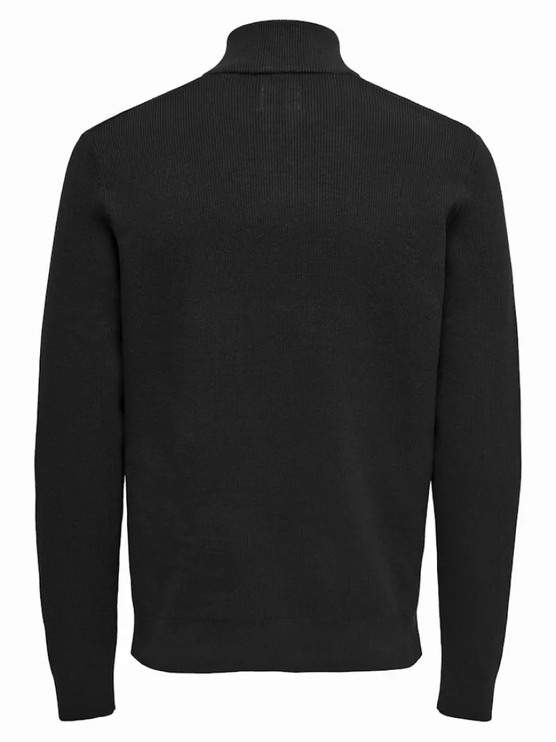 Only & Sons Pullover & Sweatshirts*ONSPHIL REG 12 STRUC HALF ZIP KNIT NOOS Black