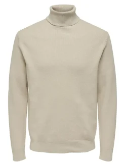 Only & Sons Pullover & Sweatshirts*ONSPHIL REG 12 STRUC ROLL NECK KNIT Silver Lining