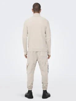 Only & Sons Pullover & Sweatshirts*ONSPHIL REG 12 STRUC ROLL NECK KNIT Silver Lining