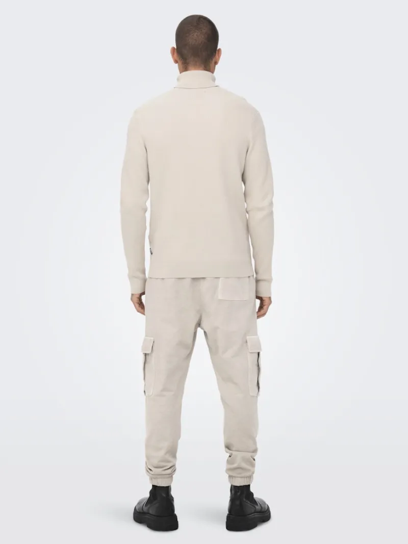 Only & Sons Pullover & Sweatshirts*ONSPHIL REG 12 STRUC ROLL NECK KNIT Silver Lining